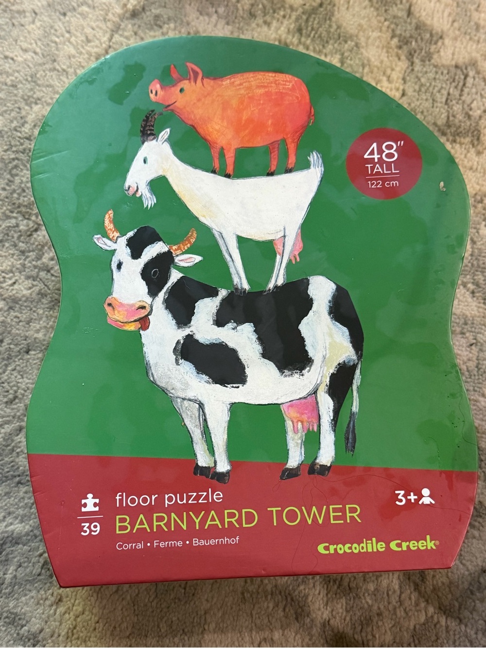 Crocodile Creek Barnyard Tower Floor Puzzle 4 Feet Tall 39 Chinky Big Pieces